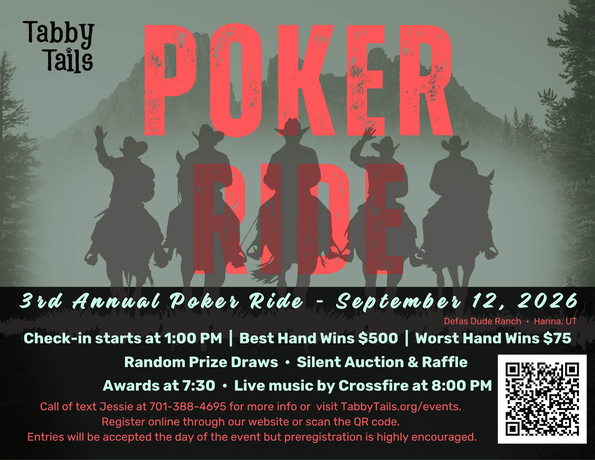 3rd Annual Tabby Tails Poker Ride event poster