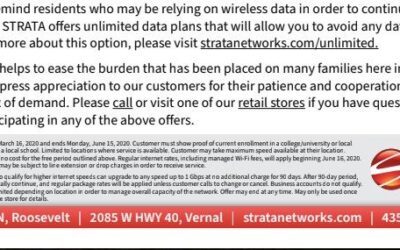 STRATA Offering Relief During Coronavirus Pandemic Including WiFi Hotspots