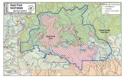 Ice and Light Snow Helping East Fork/Center Creek Trail Fire