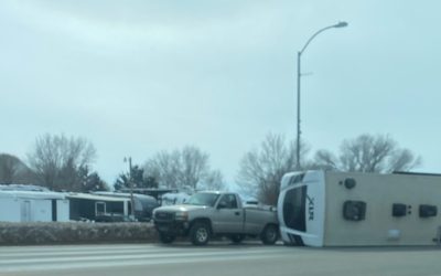 Tipped Over Toy Hauler Trailer Blocks Eastbound Highway 40 In Vernal