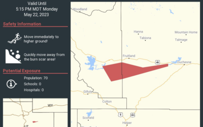 Flash Flood Warning Over Dollar Ridge Burn Scar