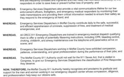 Moffat County Sheriff Shows Support For Dispatchers As First Responders