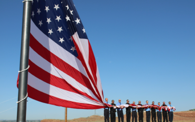 Roosevelt City Raises Beautiful Large Flag Overlooking Memorial Park