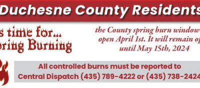 Duchesne County Spring Open Burn Window