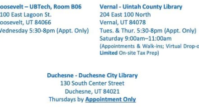 VITA Free Tax Preparation Offered Throughout Uintah Basin