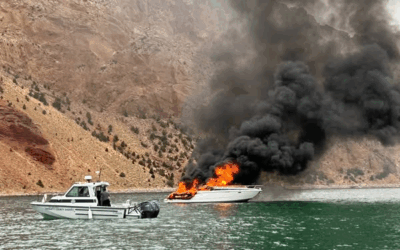 Man And Dog Jump Ship As Boat Goes Up In Flames On Flaming Gorge