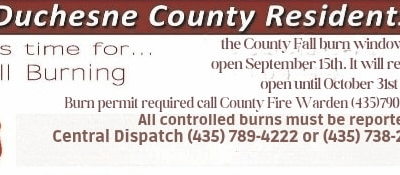 Duchesne County Fall Burn Window Open