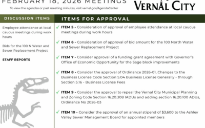 Vernal City Council Meeting Recap