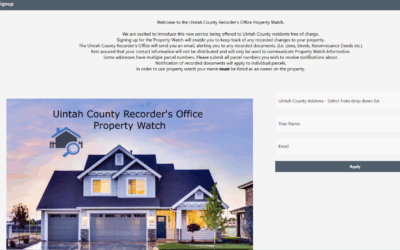 Reminder: ‘Property Watch’ Offered By Uintah County Recorder’s Office