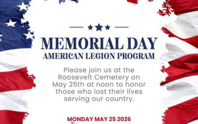 Memorial Day Schedule For American Legion Post 64 Of Roosevelt