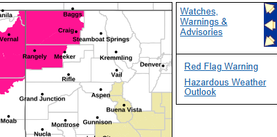 Red Flag Warning Issued For Northeastern Utah/Northwestern Colorado