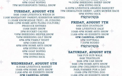 Duchesne County Fair Schedule Update