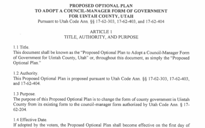 Petition’s Proposed Optional Plan Shared On Uintah County Website