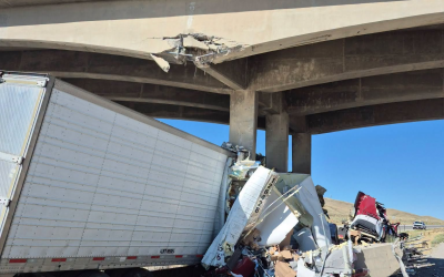 Semi Crashes Into Bridge While Traveling On I-80 In Southwest Wyoming
